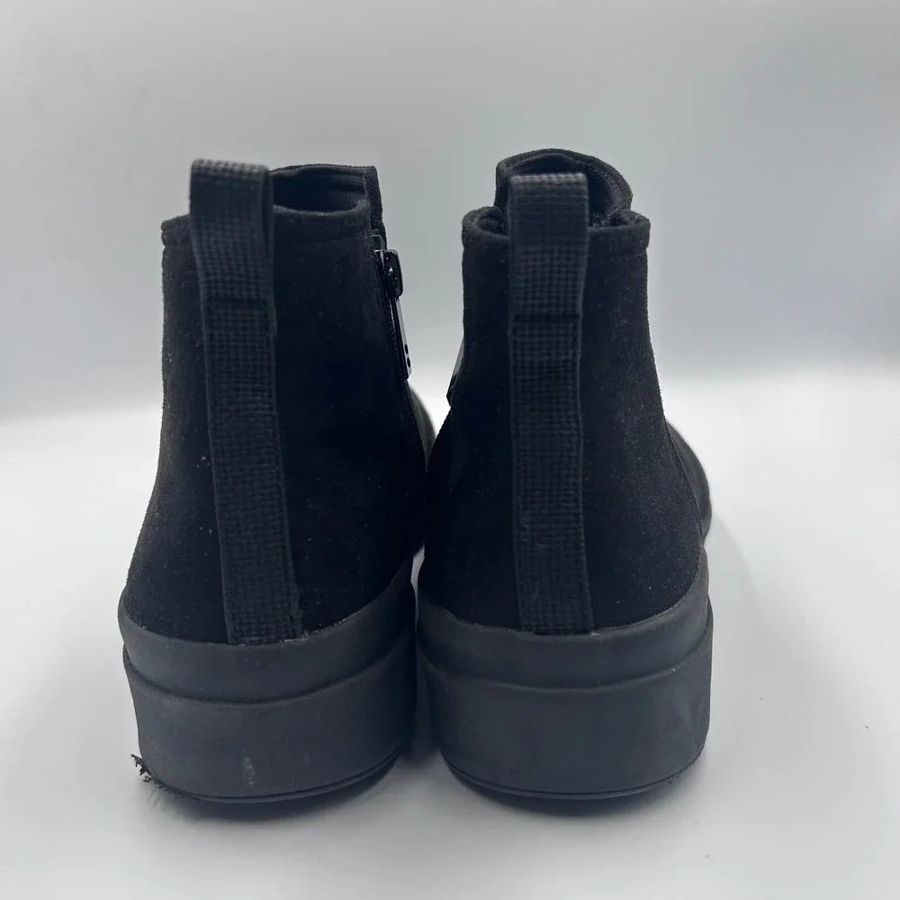 Ryka Lovely Black Ankle Boots Womens 8.5W Side Zip Wedge Booties